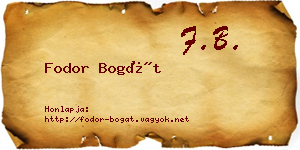 Fodor Bogát névjegykártya